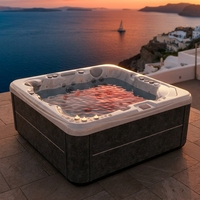 VIRLUX V1016 SPA extérieur de luxe autoportant avec 69 jets de massage, baignoire à remous et 2 chaises longues pour usage extérieur