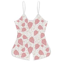 Combinaison de sport courte une pièce pour femme, imprimé personnalisé, fines bretelles, col en V, combishort d'été pour femme, motif Hawaïen Puakenikeni Lei