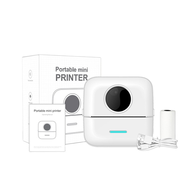 Portable Thermal Photo Printer Android Phones Tablets Lightweight 57mm Pocket Label Mini Inkless Wireless Sticker Used Colorful