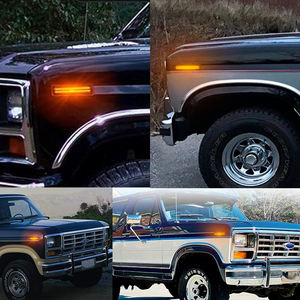 Luz Indicadora de Dirección, Parada e Intermitente para Parachoques Delantero de Camioneta <span class=keywords><strong>Ford</strong></span> <span class=keywords><strong>Bronco</strong></span> F150 F250 F350 SUV, Años 1980-1986, Color Ámbar - Product Image 3