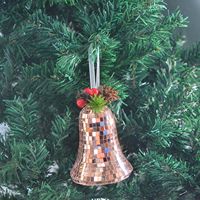 Discokugel Weihnachtsglocke Spiegel-Baumschmuck Hängende Dekoration Funkelnde Feiertagsdekoration Weihnachten Neu Abschluss Vatertag