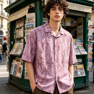 Chemises boutonnées en lin d'été personnalisées, chemises brodées à imprimé vintage, chemise tendance à motif floral, chemise Dryfit pour homme - Product Image 1