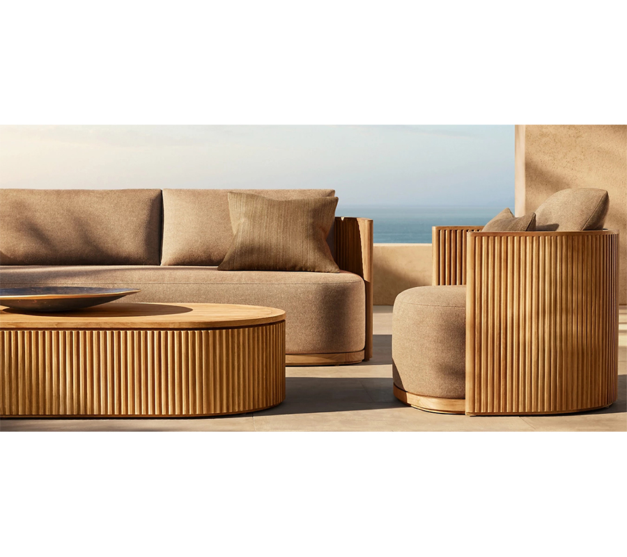 Teak Wood Single Garden Chair Modern Waterproof Design