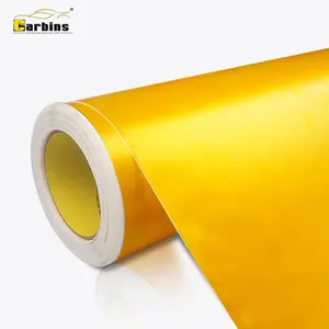 Carbins 1.52*18 M Pabrik Dijual Hot Berwarna Logam Flash Demam Kuning Diri Perekat Vinyl Mobil PVC Sticker Roll wallpaper Stiker