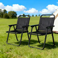 Chaise pliante en métal portable d'extérieur avec dossier simple, légère et imperméable, chaise de loisirs de jardin