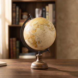 Globe terrestre vintage en métal ABS, design Art Déco, carte du monde polie, mobile, pour décoration de bureau, haute qualité, fortement recommandé - Product Image 2