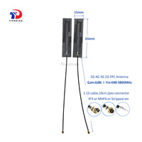 Adhesivo interno Banda ancha Omni 6dBi Ufl MHF4 868M 915M 2G 3G Lte 4G 5G FPC Antena de parche
