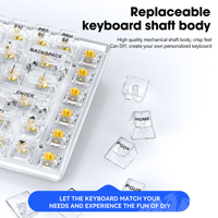 Customized Transparent Jelly Shine Keycaps Crystal Custom Set for Gaming Mechanical Laptop Keyboard Hot Swappable RGB Backlit