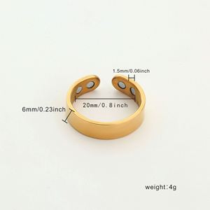 Bague unisexe en acier inoxydable à double aimant thérapeutique, bijou de santé pour lutter contre le ronflement et favoriser l'amincissement, idéale pour les fiançailles - Product Image 3