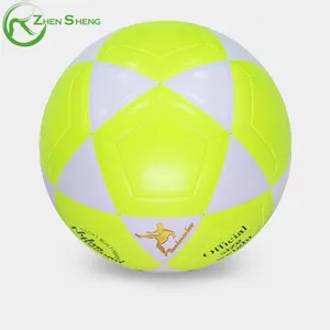 Zhensheng fornecedor amarelo metálico futebol tamanho 5 indoor match soccer ball