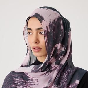 Hijab en modal imprimé pour femmes, élégant et modeste, respirant, 4 saisons, avec logo personnalisé, vente en gros, collection 2026, excellent rapport qualité-prix - Product Image 1