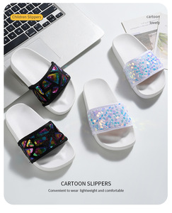 Chaussons scintillants et frais pour l'été, nouveau style pour les petites filles, chaussons décontractés, semelles souples, chaussures non-convientes pour la plage - Product Image 4