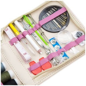 Kit d'<span class=keywords><strong>aiguilles</strong></span> à tricoter professionnelles portables pour le voyage et la maison, accessoires de couture multifonctions DIY, 12 bobines de fil crémeux - Product Image 5