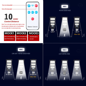 Lampu Jalan tenaga surya IP65 tahan air daya tinggi lampu dinding taman luar ruangan tenaga surya 3 roda gigi dengan Sensor gerak - Product Image 5