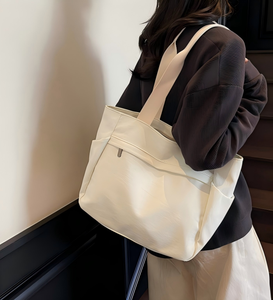 Custom Logo Women's Eco-friendly Recyclable 10oz Cotton <b>Canvas</b> <b>Tote</b> Bag with Long Handle for Beach and Shopping Use - Product Image 1