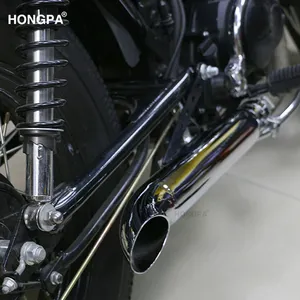 Piezas del sistema de escape de la motocicleta silenciador de tubo de escape modificado de hierro inoxidable para Cafe Racer