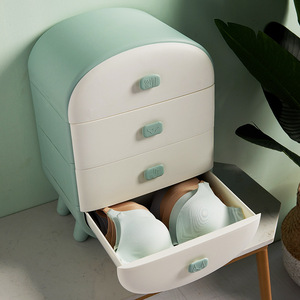 Clothing Organizer <b>Drawer</b> Storage Box With Lid And Compartments Stackable For Underwear <b>Socks</b> Dormitory Use - Product Image 3