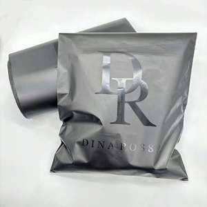 Custom LOGO <b>Recycle</b> Clothes Shipping Package Poly Shipping Mailer Polymailer <b>Bag</b> Matte Black Mailing <b>Bags</b> for Packaging - Product Image 1