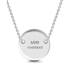 Isunni S925 de plata esterlina personalizada oro rosa de <span class=keywords><strong>mi</strong></span> nombre grabado etiquetas colgantes collar - Product Image 3