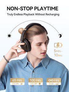 Auriculares Supraaurales 1MORE con Cancelación Activa de Ruido, Calidad de Sonido Hi-Fi, Orejeras Negras y Rojas - Product Image 6