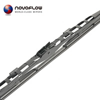 Lame d'essuie-glace NOVOFLOW en caoutchouc naturel, avec rivet en acier métallique, pour cadre de bras de selle/crochet, vente en gros de lames d'essuie-glace pour camions et bus