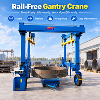 Grue portique sur pneus avec contrôle de fréquence PLC et dispositif anti-collision pour la manutention d'équipements logistiques en cour ouvert