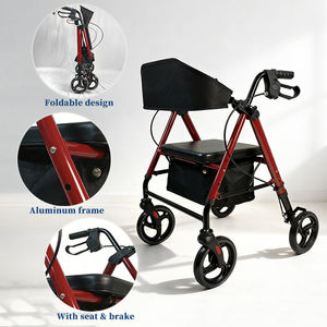 Déambulateur pliable en aluminium avec siège, hauteur réglable, aide à la mobilité pour personnes âgées |   Fabricant certifié CE ISO - Product Image 3