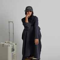 Nouvel ensemble 2 pièces pour femme : haut décontracté sportif à col montant en coton uni et jupe longue – Tenue modeste musulmane, survêtement, ou ensemble de détente