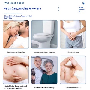 Lingettes humides jetables biodégradables pour usage domestique, lingettes nettoyantes pour les fesses, paquet de 80 lingettes grand format, vente en gros - Product Image 4
