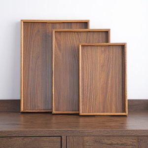Stars Walnut Wood Rectangular Serving <b>Tray</b> With Handle For <b>Tea</b> And Fruit Home Use Nordic Style - Product Image 3