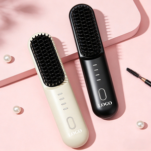 Premium 2 in 1 Negative Ion <b>Hot</b> <b>Comb</b> Compact Ionic Hair Care Function Hair brush Type-C Rechargeable Straightener Brush for Lady - Product Image 1