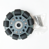 Roue omnidirectionnelle 10 mm (4 pouces) 14058 - Roue double en plastique à mouvement précis, idéale pour les projets robotiques polyvalents