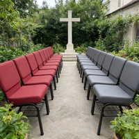 Chaises d'église modernes, chaises d'église pas chères en gros pour pasteur, chaises rembourrées bleu roi pour la liturgie, personnalisables et empilables