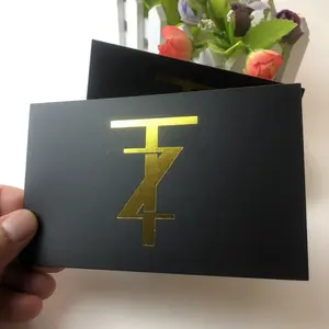 Gepersonaliseerde Luxe Goud Folie Zwart Dank U Wenskaarten Afdrukken Met Logo Mini Visitekaartje