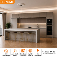 Meubles sur mesure, menuiserie modulaire en panneaux de particules, armoire de cuisine intégrée avec îlot en comptoir de granit artificiel pour la maison