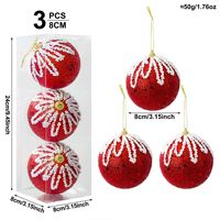 Boules de Noël floquées super scintillantes, peintes à la main, décorations créatives pour sapin de Noël, boules de Noël en paillettes et mousse