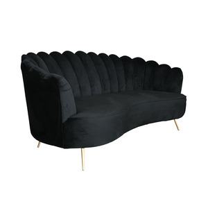 MRS WOODS – <span class=keywords><strong>canapé</strong></span> en velours rose à jambes dorées italiennes en forme de festonné, <span class=keywords><strong>2</strong></span> <span class=keywords><strong>places</strong></span>, hôtel, salon, événement - Product Image 5