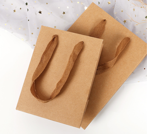 Bolsas de Papel Kraft Ecológicas al por Mayor con Base Cuadrada y Asas, Logotipo Personalizado para Regalo - Product Image 1