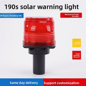 Luce di segnalazione solare a LED rossa e blu per cono stradale, ricaricabile, lampeggiante, per traffico, cantiere e segnalazione incendi - Product Image 3