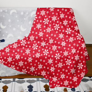Giáng sinh ném chăn tùy chỉnh in bán buôn bông tuyết đỏ mềm flannel lông cừu ấm mùa đông sofa ném chăn - Product Image 1