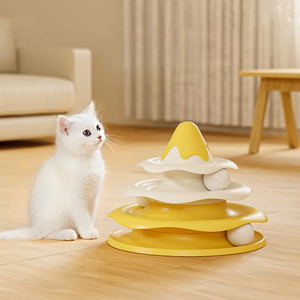 Gioco Interattivo per Gatti a Quattro Strati in PP Ecologico, Tavola Puzzle Solida per Alleviare la Noia e Stimolare l'Auto-Intrattenimento - Product Image 1