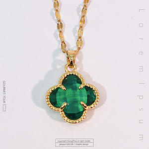 Nuevo Collar con Colgante de Trébol de Cuatro Hojas con Incrustaciones de Cristal al por Mayor 2024, Collar de Moda, Joyería de Regalo para Mujer - Product Image 5