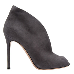 Sandales d'été en daim à bout ouvert pour femmes, bottines à talons compensés hauts, <span class=keywords><strong>bottes</strong></span> courtes sexy à découpe en V à enfiler pour femmes - Product Image 5
