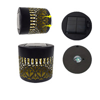 Lámpara Decorativa de Exterior con Energía Solar, Diseño Mandala, de Hierro, IP54, Recargable, LED 2700K, Blanco Cálido, 1W, Impermeable, con Doble Interruptor de Luz