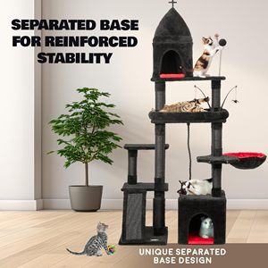 Multi Level Heavy Duty Halloween Gothic <strong>Cat</strong> <strong>Tree</strong> Tower Condo <strong>Large</strong> for Big <strong>Cats</strong> - Product Image 5