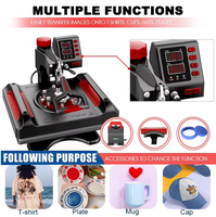 8 In 1 Multi-Functionele Sublimatie Warmte Pers T-Shirt, Stof Tas Lederen Logo Afdrukken Digitale Warmte Overdracht Drukmachine
