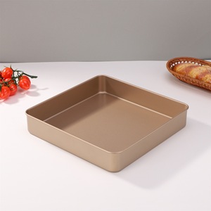 Square Cake Pan 28x28cm Non Stick Gold Baking Tray Oven Safe For Cake Mold - Product Image 3