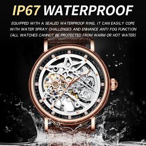Montre-bracelet mécanique automatique de luxe pour homme, design vintage, tourbillon, cadran à aiguilles lumineuses, boîtier en métal, résistance à l'eau - Product Image 4