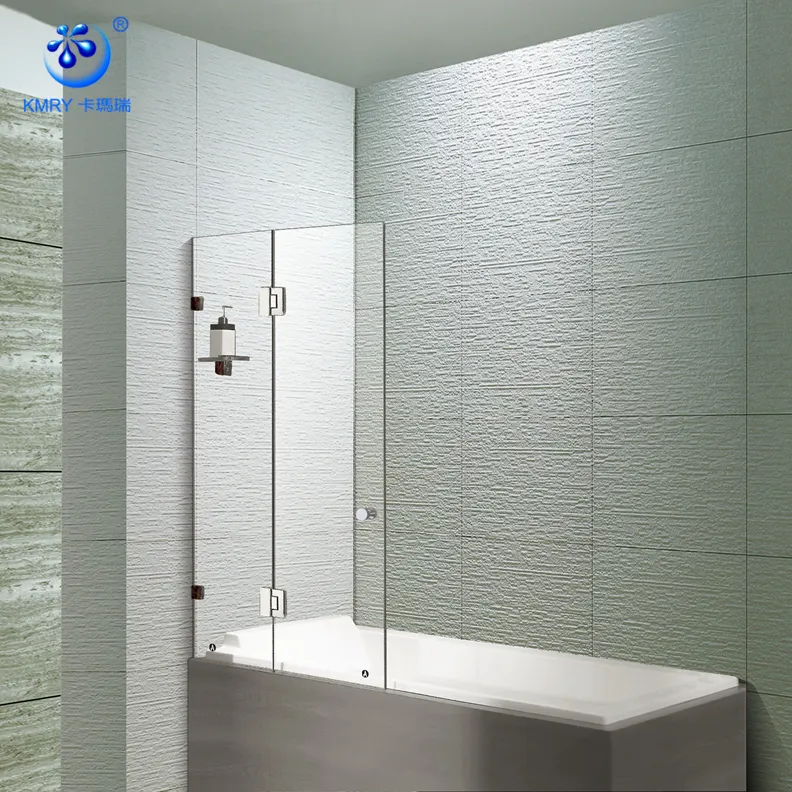 Porte de douche sans cadre en verre trempé de luxe au design moderne Pare-douche fixe pour baignoire de salle de bain
