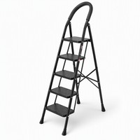 Escabeau pliant portable pour la maison, échelle pliante avec main courante de sécurité et pédale antidérapante pour usage domestique en intérieur